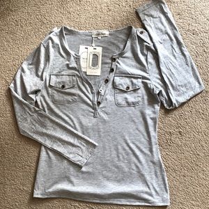 Brand New Gray Shirt w/pockets